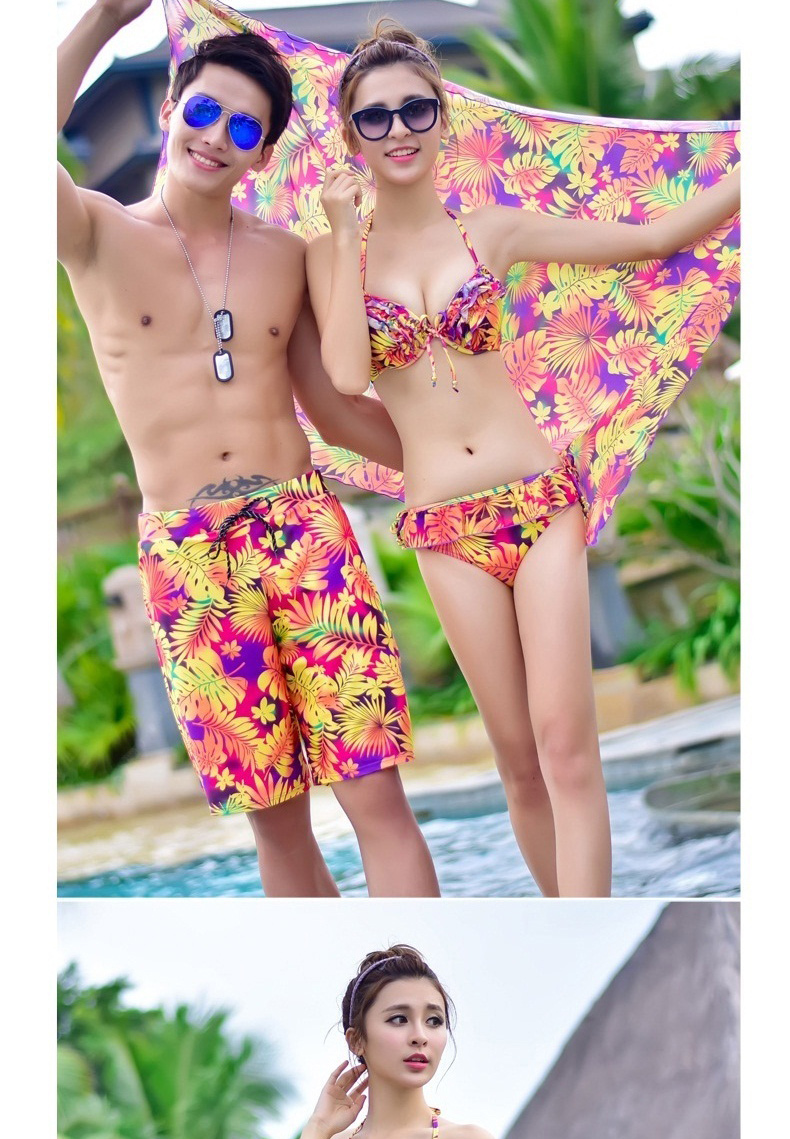 Cặp đôi đồ bơi phù hợp với bikini nữ quần đi biển gợi cảm 	đồ đôi maxi đi biển