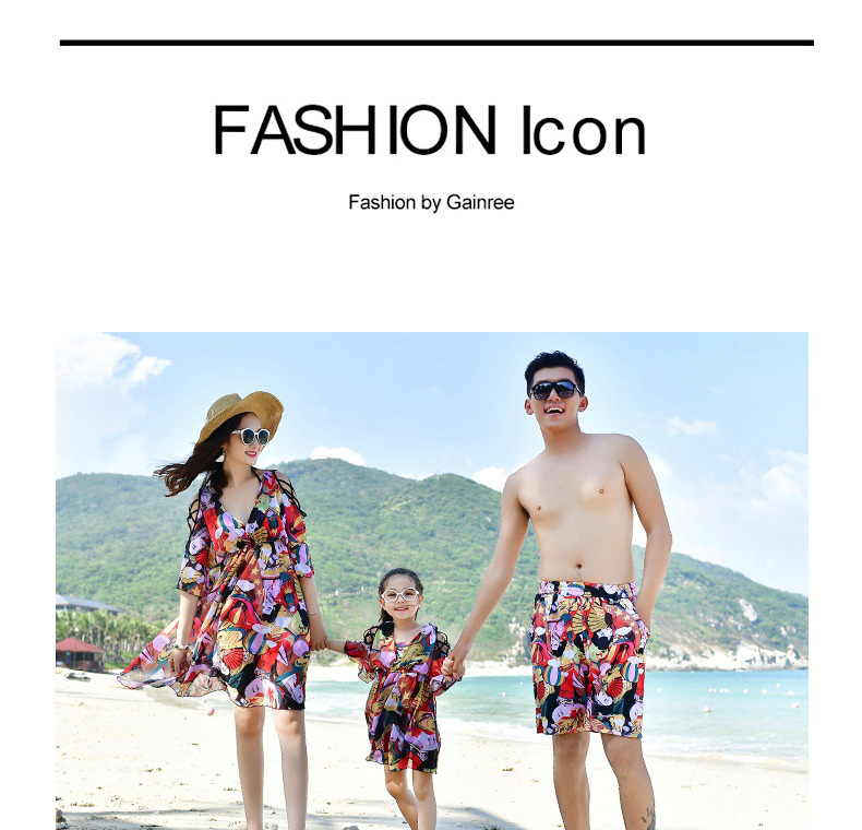 Cha mẹ và con áo tắm mẹ và con gái gia đình mới ba mảnh áo tắm nhà đầy đủ mẹ và con trai Hàn Quốc suối nước nóng tắm phù hợp với đồ bơi big size