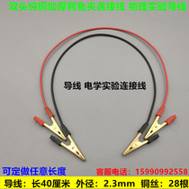 Double-headed alligator clip with wire wire experiment student test wire wire clip physics experiment wire clip