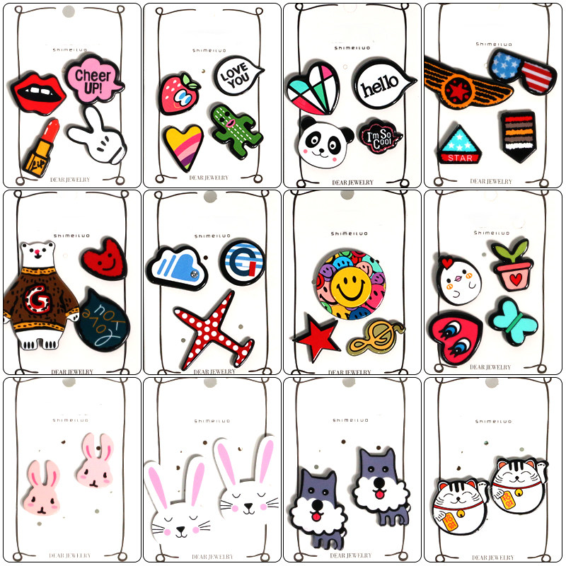 Cartoon brooch button shirt shirt anti-light dark button clothes decoration seam-free button button collar button button