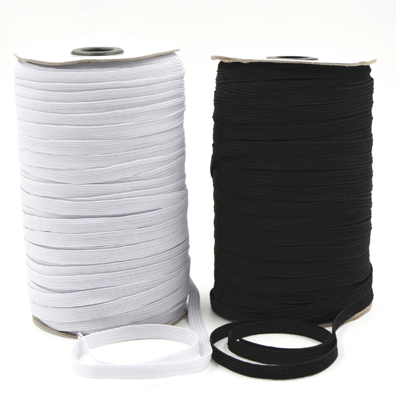 Black and white flat elastic band band elastic cord for children baby clothing accessories elastic band for clothing pants elastic cord