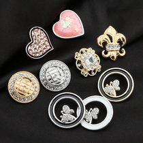 Upscale inlaid drill button blouses woman cashmere big coat 100 hitch decoration button children clothes sweater sweatshirt small button