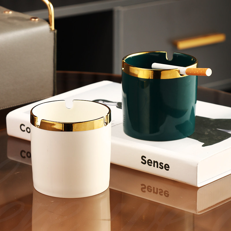 Light Extravagant Nordic Minimalist Smoking Ash Trays Ceramics Creative Anti Fly Ash Home Office Small Number Living Room Upscale Fashion