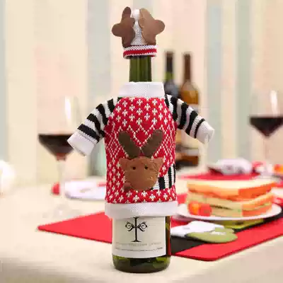 Christmas wine bottle set Christmas sweater Champagne wine bottle set red wine bag Christmas holiday supplies banquet supplies
