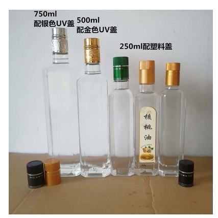 500ml750ml 1 pound of high - grade thick crystal mountain tea bottle olive oil bottle bottle glass bottle