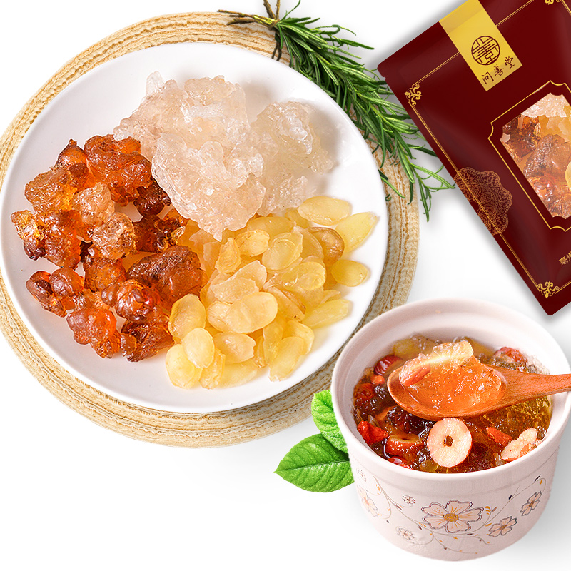 Peach gum horn rice Xueyan three combination Yunnan wild cheeks Premium impurity-free stewed milk natural message sub-packet