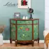 American pastoral door decoration entrance cabinet Small household living room wine cabinet European-style foyer cabinet partition fish tank cabinet Solid wood