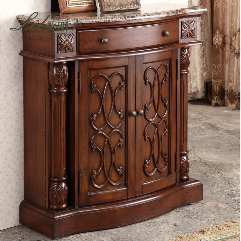 American marble in door Xuanguan cabinet European-style small family-style living room Cubicle Cabinet Door Hall Cabinet Decorated Dining Cabinet