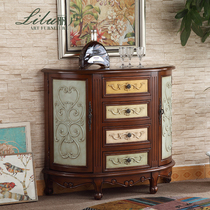 Lilu American village porch cabinet European-style living room entrance partition Hall Cabinet old locker corridor end cabinet