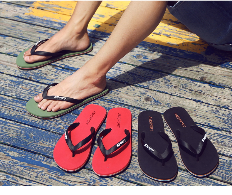 Mặt đất cách flip flops nam mùa hè dép chống trượt và dép cá tính Hàn Quốc phiên bản của xu hướng pinch ngoài trời giày bãi biển của nam giới thường