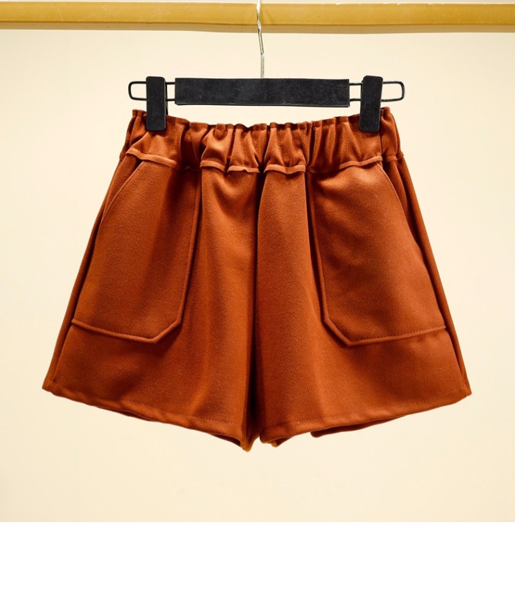 Quần short len ​​cạp cao mùa thu đông 2018 mẫu quần legging rộng màu đen mới mỏng bên ngoài mặc quần ống rộng đế bệt quần sooc đẹp cho người béo