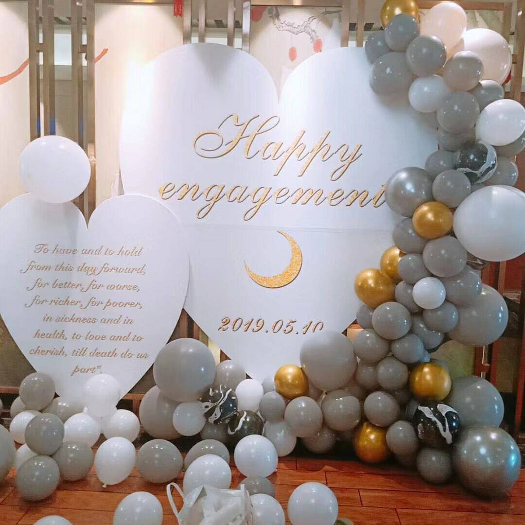 5 inch 10 inch 18 inch gray balloon round wedding room decorated birthday party arrangement gray balloon