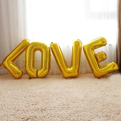 Large number LOVE aluminum film Alphabet Balloon Birthday Background Wall Decoration Wedding House Wedding Cours Wedding Party Arrangement