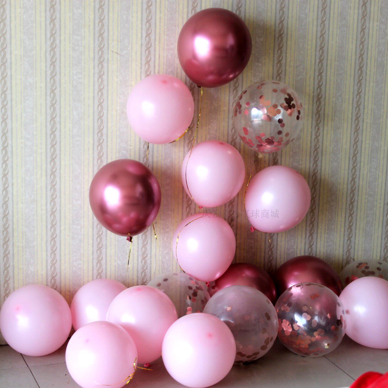 Metal Rose Gold Rose Color Red Sub Light Tender Pink Balloon Combo Romantic Birthday Party Decoration Placement
