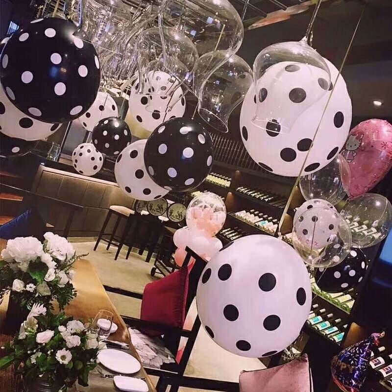 12 inch Korean candy dots dots balloon black and white photo balloon birthday wedding party arrangement