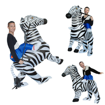 Adult zebra animal walking clothes Cartoon doll inflatable costume cosplay funny performance costume props