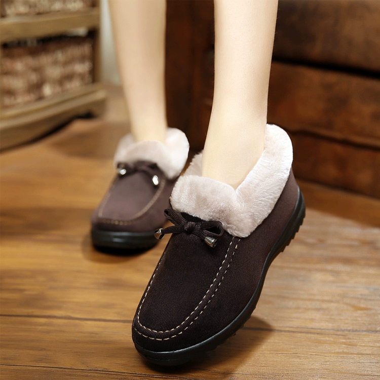 Mùa đông Bắc Kinh giày vải đích thực nữ ngắn giày cotton giày ngắn ống cotton nữ giày nữ giày dép ấm giày