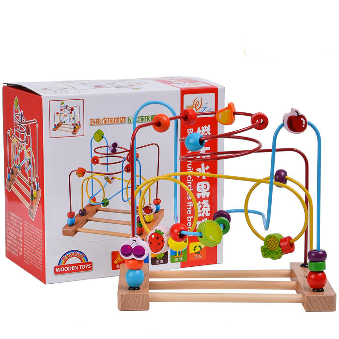 Children wear beads around Pearl Toddlers Beads Puzzle Toys Baby Intelligence Small Bypass Toddler Toddler Toy 0-1-3