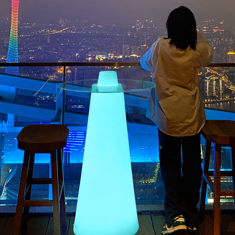 Bar clear bar Luminous High Foot Table Tennis Red Restaurant Milk Tea Shop Creative Table And Chairs Combined Outdoor Activities Exhibition Bar-Taobao