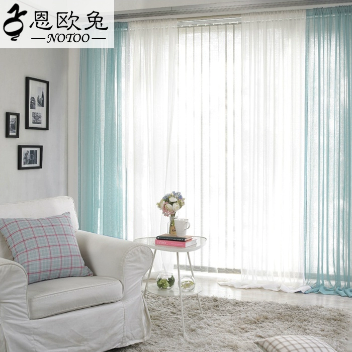 Đơn giản hiện đại nổi sợi rèm hoàn thành Hàn Quốc tùy chỉnh bông và vải lanh màu vải phòng ngủ phòng khách giải phóng rèm gai - Phụ kiện rèm cửa