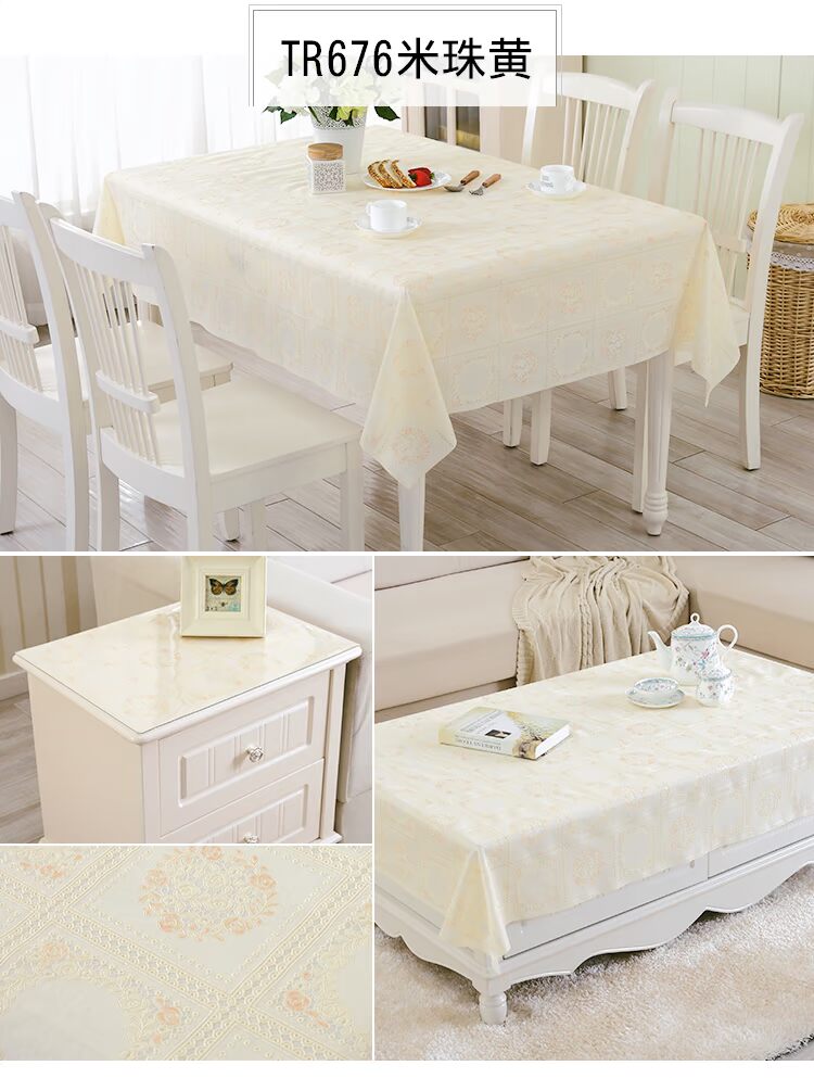 Bàn nhựa dài hộ gia đình không thấm nước chống vảy dầu không dùng một lần hình chữ nhật tròn bàn cà phê mat khăn trải bàn PVC Bắc Âu - Khăn trải bàn khăn trải bàn chống thấm