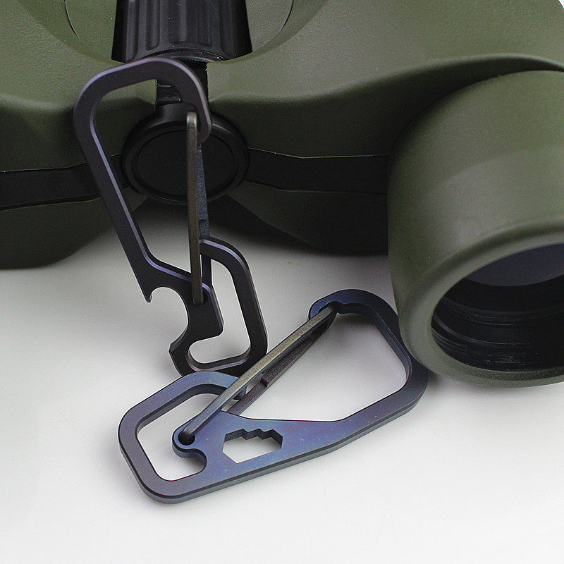 Titanium alloy key chain car key chain carabiner creative hanging buckle multifunctional bottle opener hexagonal wrench