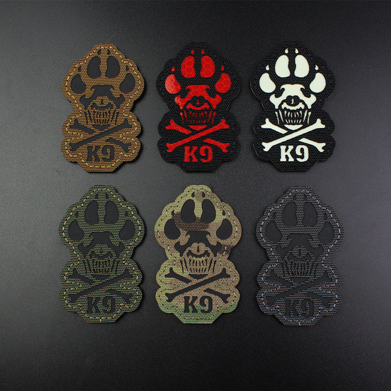 k9 reflective dog claw magic with laser engraving IR reflective magic posting night light patch backpack patch of the Shiji chapter arm