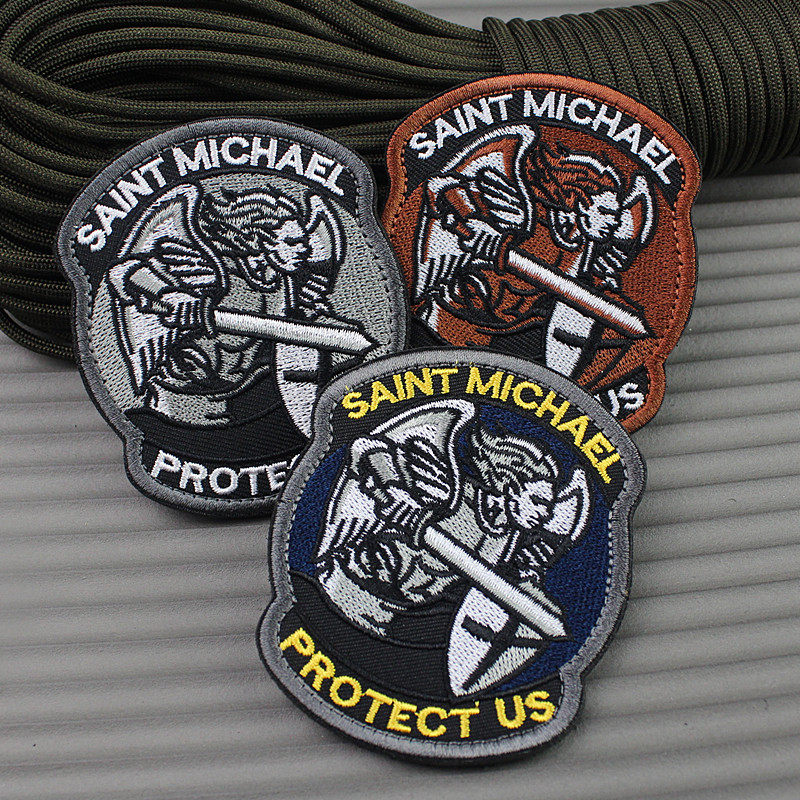 Archangel St. Michael protection armband embroidery Velcro chapter angel sword TAD backpack sticker armband