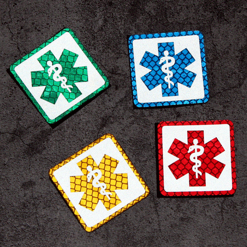 IR Laser Engraving Medical Card Badge Cross Reflective Magic Label Armband Tactical Army Cube Clock