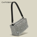 Сумка подмышку, сумка на одно плечо, изысканный стиль, инкрустировано бриллиантами, городской стиль