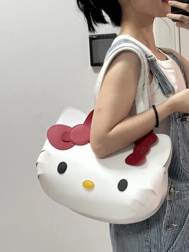 Мультяшная вместительная и большая льняная сумка с бантиком, портативная сумка подмышку