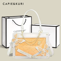 Белая апельсиновая бабочка + столовая подарочная коробка + версия галстука