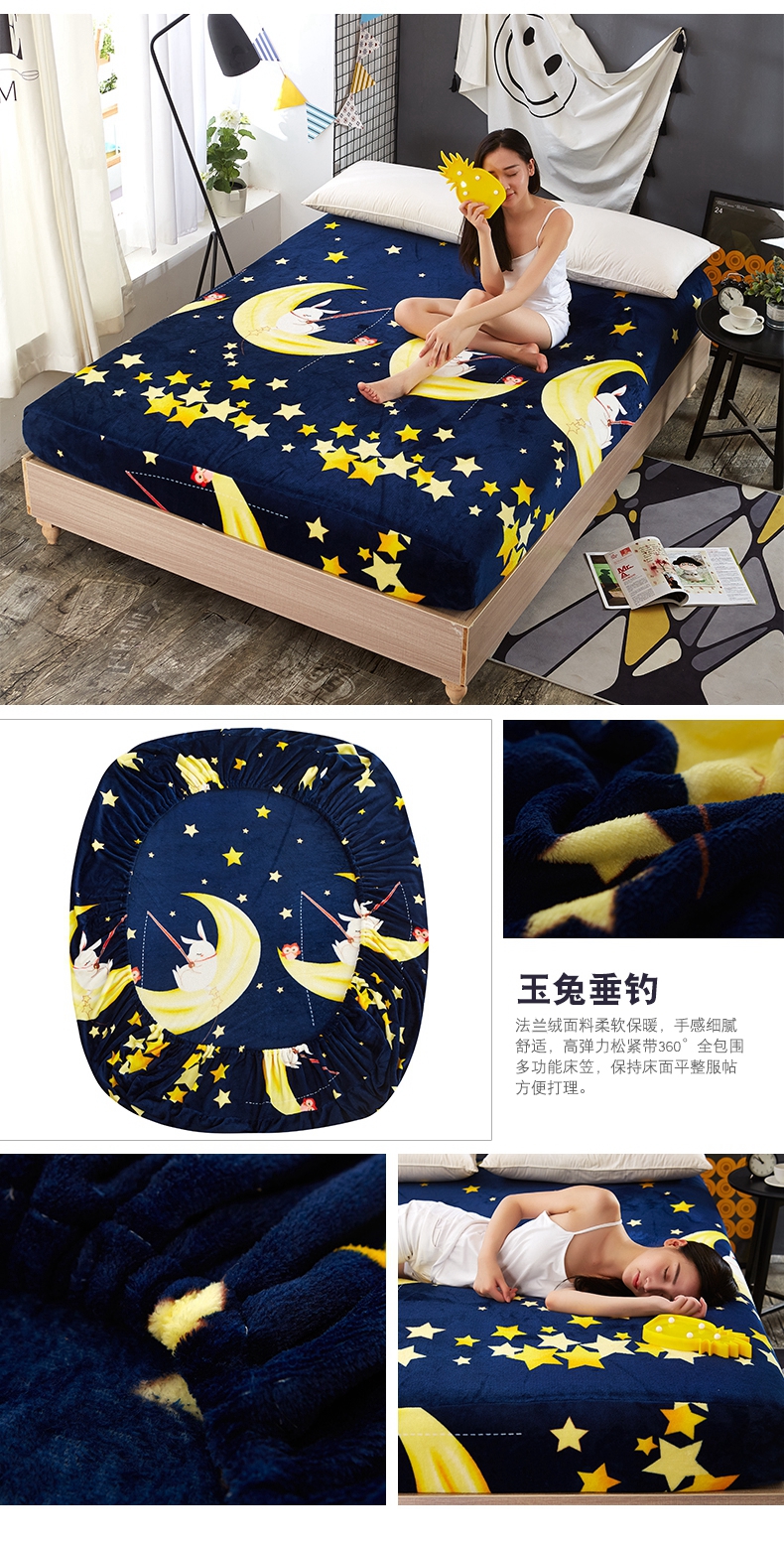 Mùa đông ấm áp flannel bed 笠 san hô lông cừu trải giường Simmons bảo vệ nệm bọc nệm trượt giường đơn mảnh ga trải giường chun đẹp	