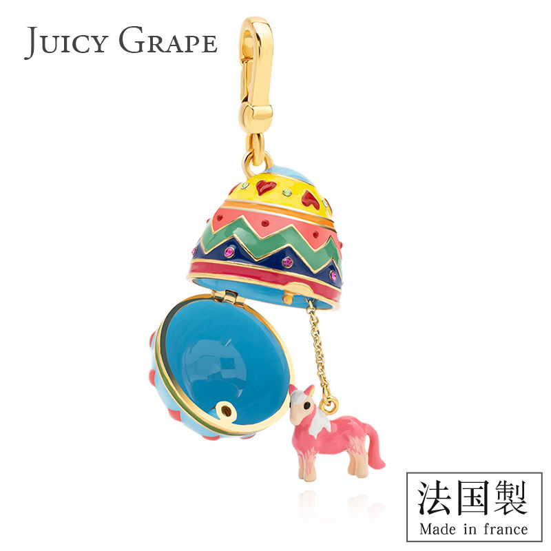 Juicy Grape twelve Zodiac egg pendant necklace this year cute horse cow pendant birthday gift female