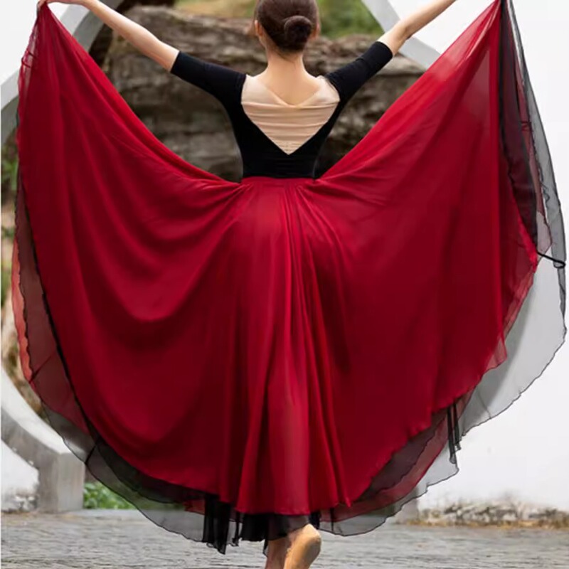 Me and My Country Classical Dance 720-Degree Double-Layer Tencel Han Hua Style Large Swing Skirt National Day Performance Dance Skirt Me and My Country Classical Dance 720-Degree Double-Layer Tencel Han Hua Style Large Swing Skirt National Day Performance Dance Skirt