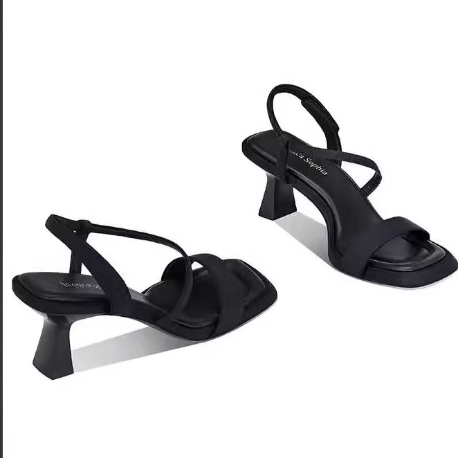 Leopard Print Design, Open Back, Square Toe, Stiletto High Heels for Women, 2026 Summer New Versatile Open-Toe Platform Sandals Leopard Print Design, Open Back, Square Toe, Stiletto High Heels for Women, 2026 Summer New Versatile Open-Toe Platform Sandals