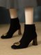 Bottes à glissière arrière à talons à talons épais à talons épais à talons