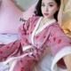 Váy ngủ nữ mùa thu và mùa đông san hô lông cừu dài tay đồ ngủ hai mảnh flannel dày áo ngủ gợi cảm áo choàng tắm dịch vụ nhà đầm ngủ 2 dây