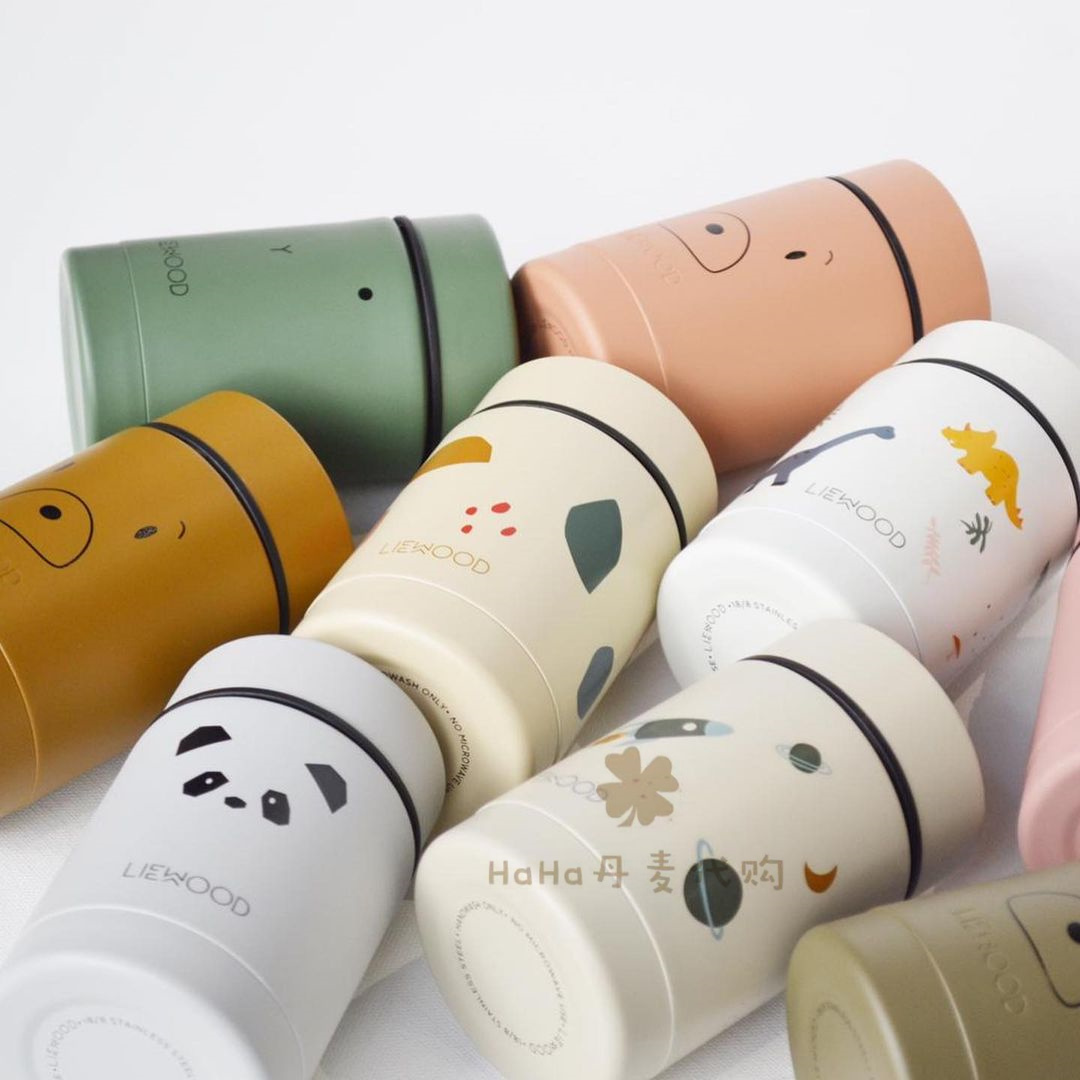 Spot Denmark Liewood infant baby stew beaker stainless steel non-staple food tank cartoon travel portable