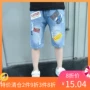 (giải phóng mặt bằng) quần short bé trai denim trẻ em lớn Hàn Quốc phiên bản quần dài năm điểm quần lỏng quần áo trẻ em bán trực tiếp - Quần jean quần áo trẻ em giá rẻ