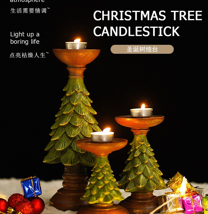 Retro Ins Wind Christmas Tree Wax Candlelit Candlelit-style Festive Atmosphere Senguan Christmas Home Residence Ornaments-Taobao