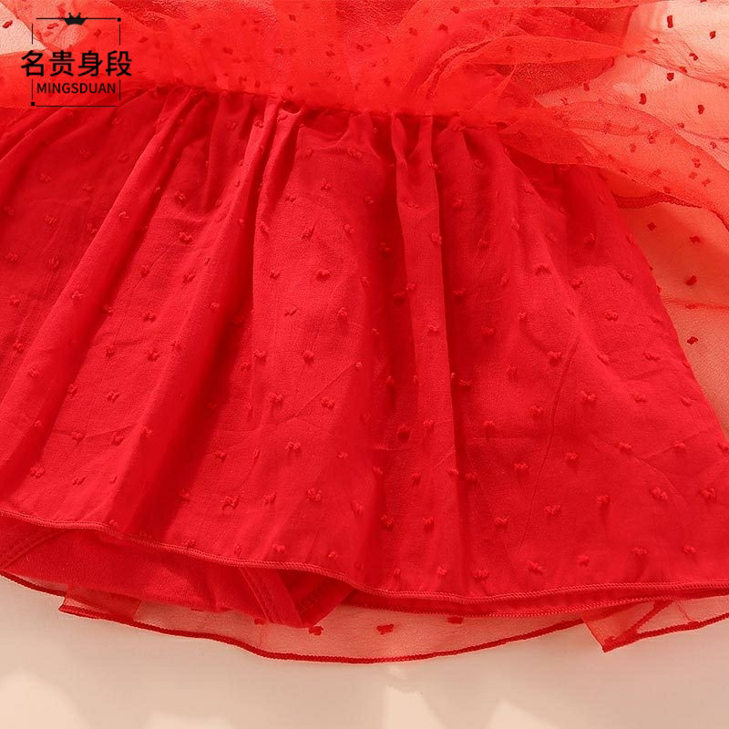 Baby daughter baby's 100 - day birthday dress dress 0 - 1 year old princess Yang Yang dress
