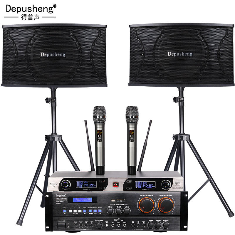 DEPUSHENG D200 professional 10 inch home audio set KTV speaker Karaoke jukebox machine Home K song