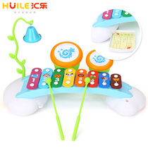 Huile Music 856 Enlightenment Wisdom Xylophone Rainbow Eight-tone Piano Handelon Babies Beating Toy 12