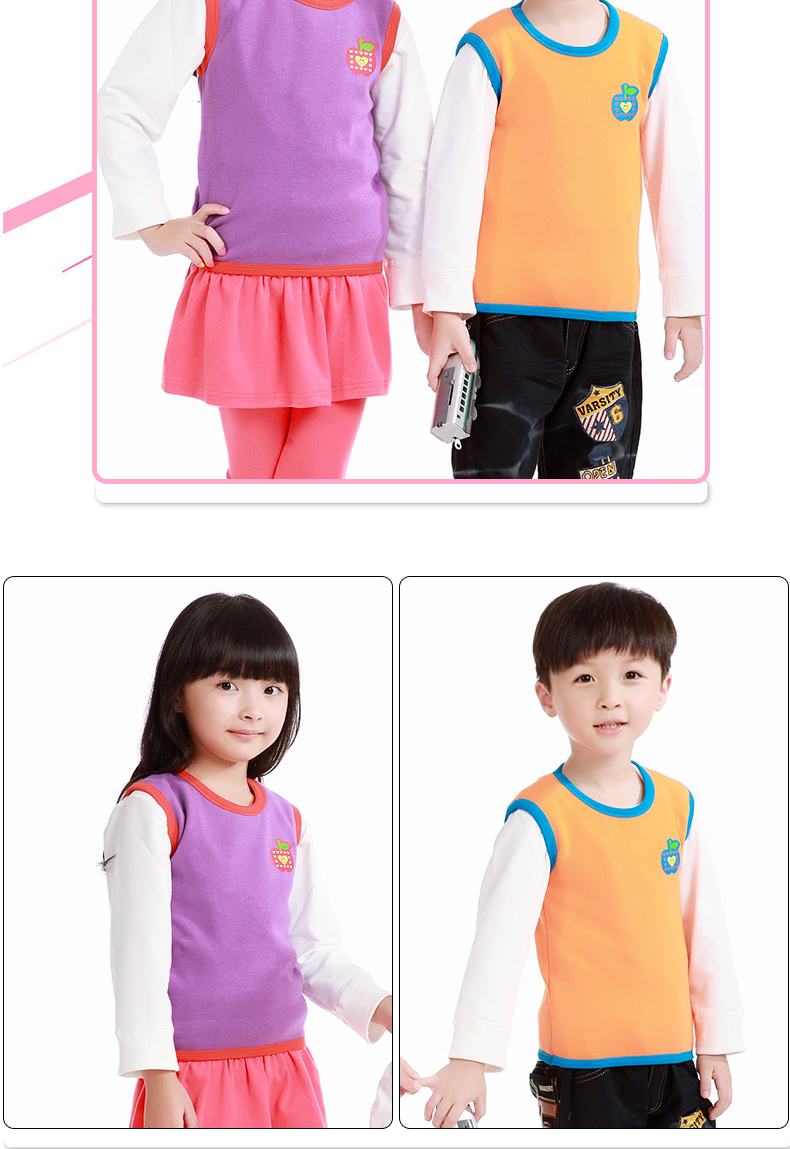 Trẻ em Nam Cực mặc vest trẻ em vest trẻ em cotton bé trai và bé gái đồ lót ấm áp trẻ em cộng với vest nhung quần áo bé gái