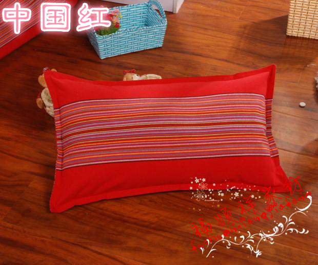 Bán hàng ngày dày mã hóa hướng dẫn sử dụng vỏ gối vải thô cũ [một cặp] gối đơn sọc 48 * 75cm - Gối trường hợp gối nước