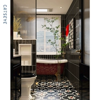 Кошачьи глаза ретро туалетная плитка черно -белая плитка