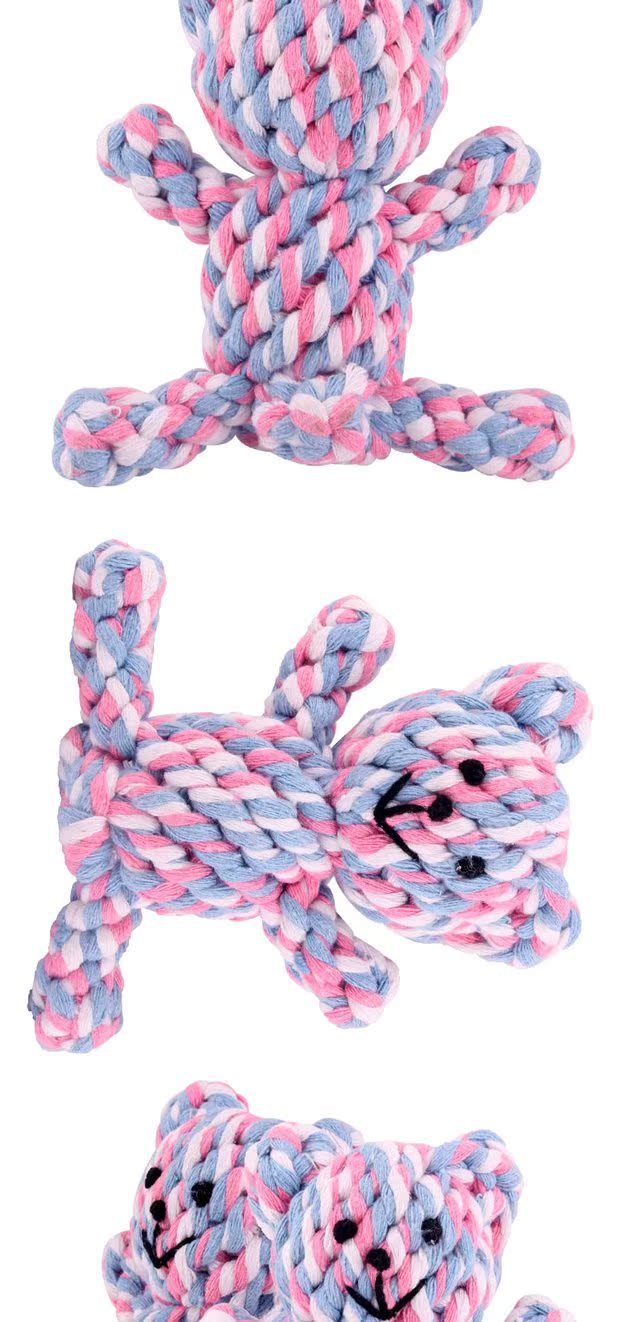 Pet dog bông dây đồ chơi Pet bông dây dệt mèo chó cắn đồ chơi gấu đồ chơi Pet đồ chơi đồ dùng cho mèo