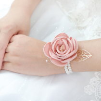 Size Chaoxian simple wrist flower bridesmaid group Sister group Childrens flower girl bracelet Bride wedding hand flower gift
