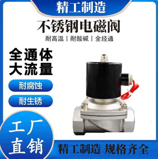 304 Stainless Steel Solenoid Valve 2W Type 24V Water Pipe Solenoid Control Valve 220V Air Valve Electric Control Water Switch